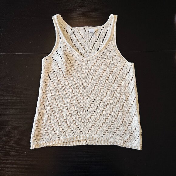 3/$15 beige crochet tank top - Picture 1 of 4